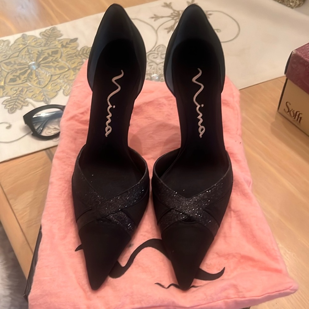 Nina satin pointed toe high heel